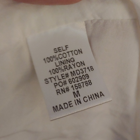 Mable White Cotton Midi Dress Smocked Waist Tiered Flutter Sleeve - Picture 6 of 7